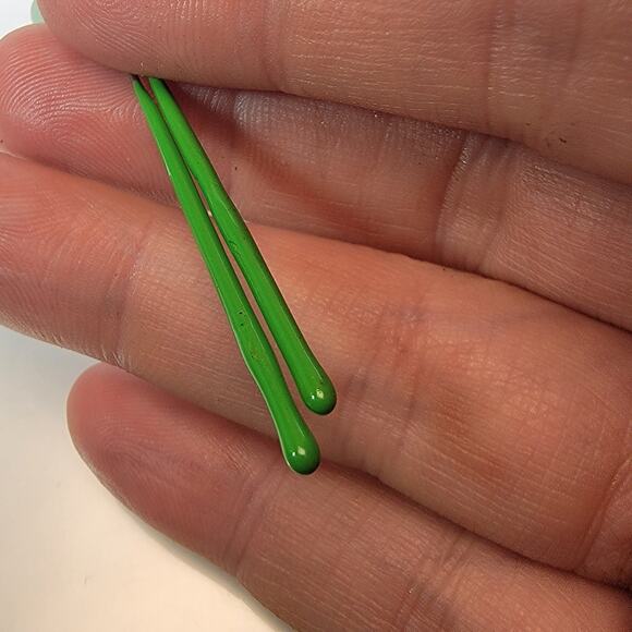 Mint Green Ceramic Barbell Earrings with Stainless Steel Posts, Minimalist - Picture 10 of 10